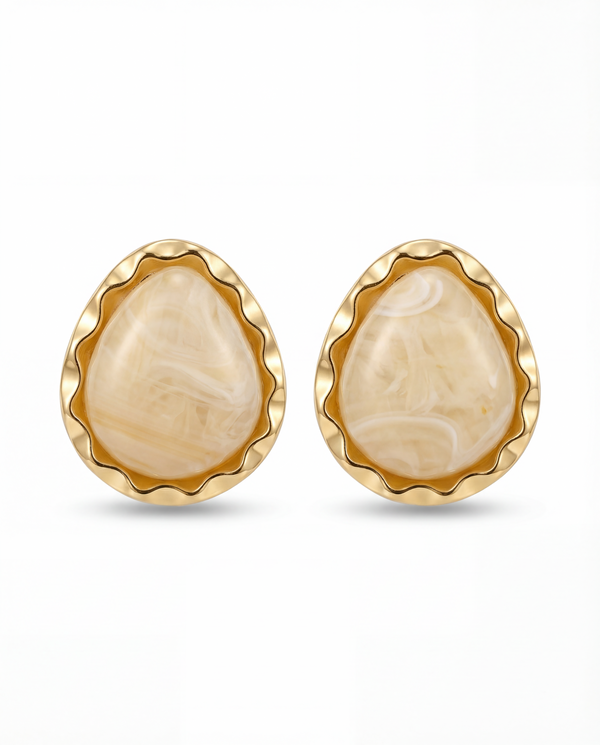 Ivory Ripple Stud Earrings