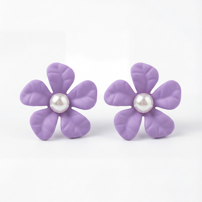 Lilac Muse Pearl Stud Earrings