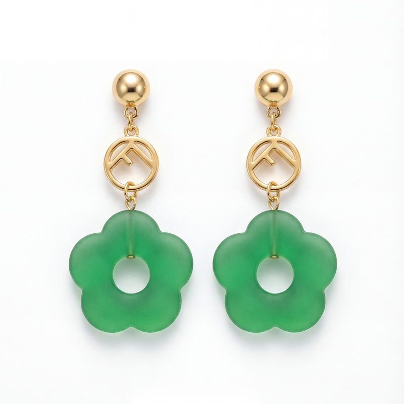 Emerald Bloom Drop Earrings