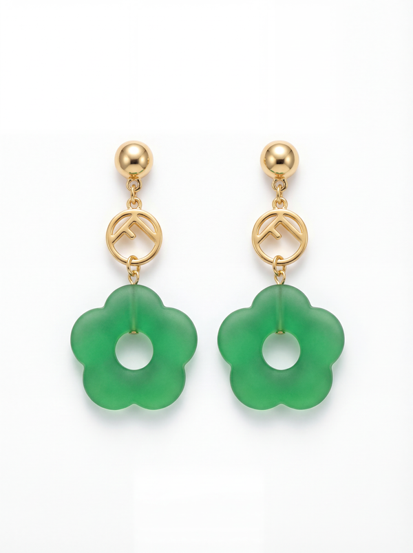 Emerald Bloom Drop Earrings