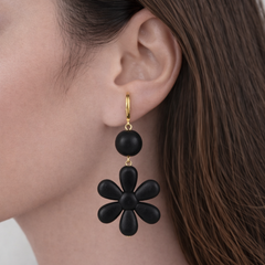 Noir Bloom Drop Earrings