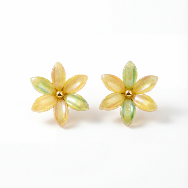 Golden Meadow Bloom Stud Earrings