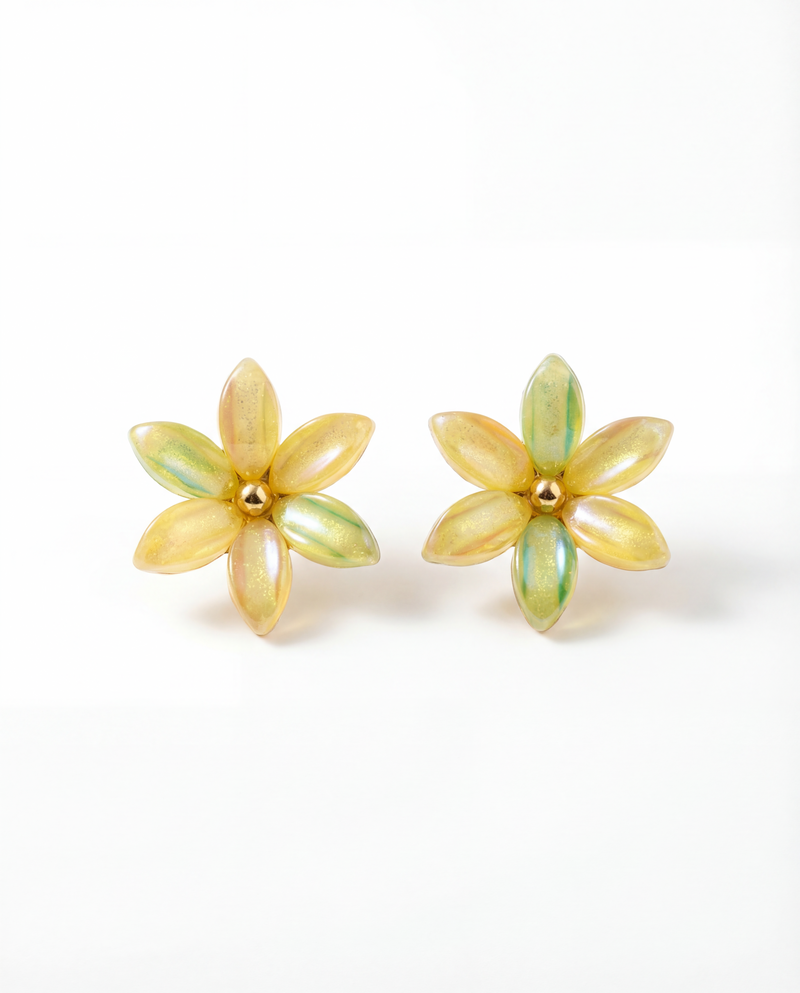 Golden Meadow Bloom Stud Earrings