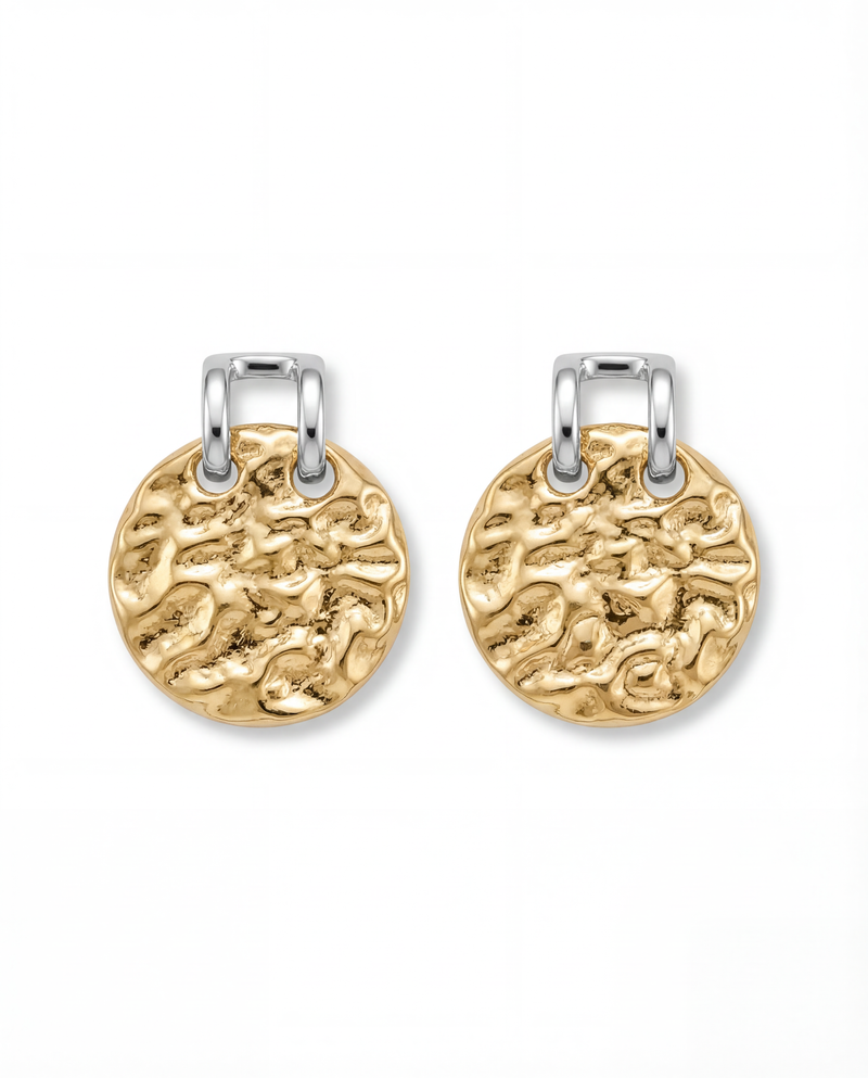 Dual Coin Drop Earrings