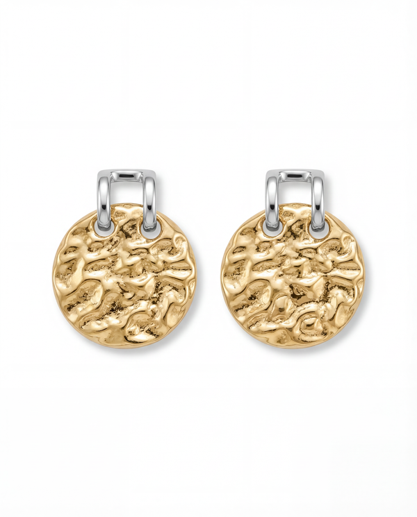 Dual Coin Drop Earrings