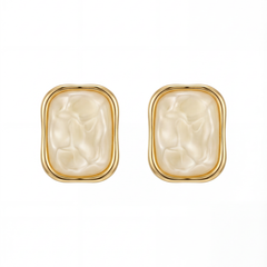 Ivory Frame Stud Earrings