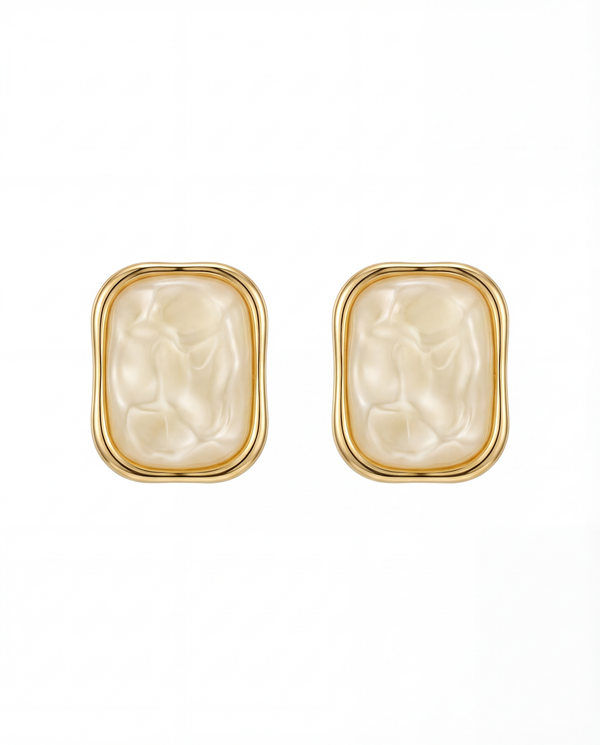 Ivory Frame Stud Earrings