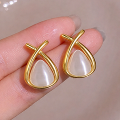 Ivory Arc Embrace Stud Earrings