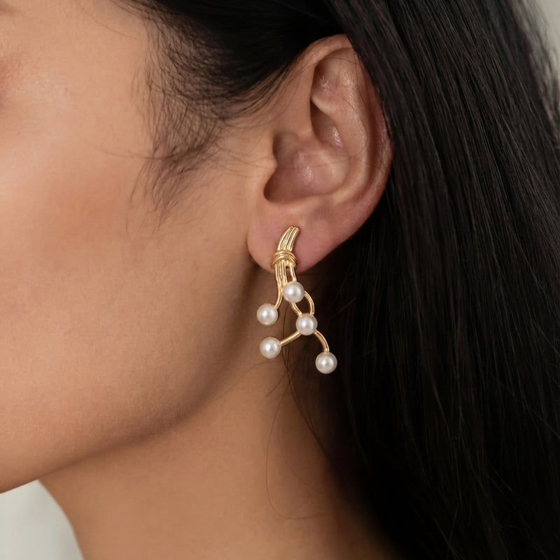Serene Pearl Branch Earrings