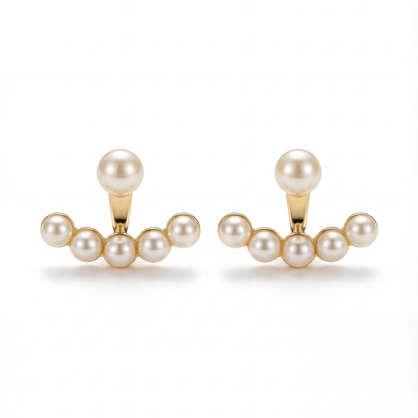 Pearl Arc Jacket Earrings