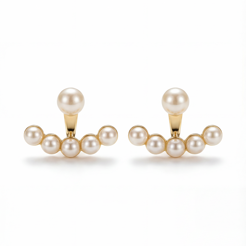 Pearl Arc Jacket Earrings