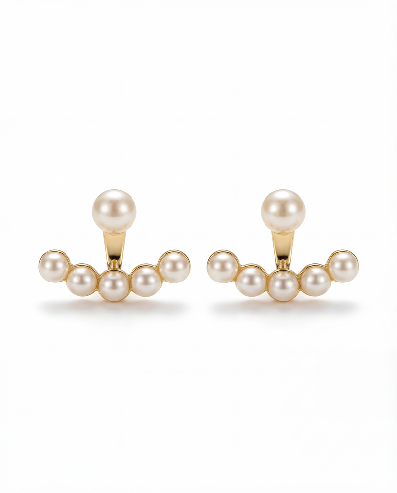 Pearl Arc Jacket Earrings