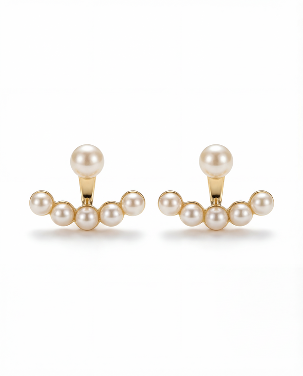 Pearl Arc Jacket Earrings