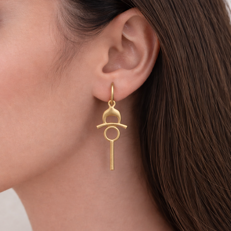 Arc Line Drop Earrings