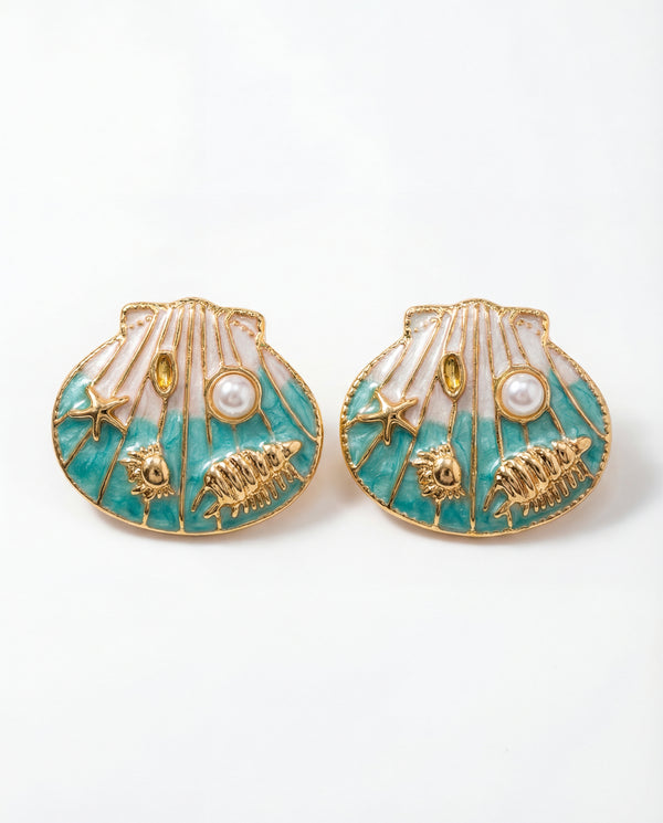 Ocean Relic Shell Stud Earrings