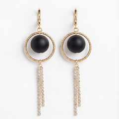 Noir Halo Drop Earrings