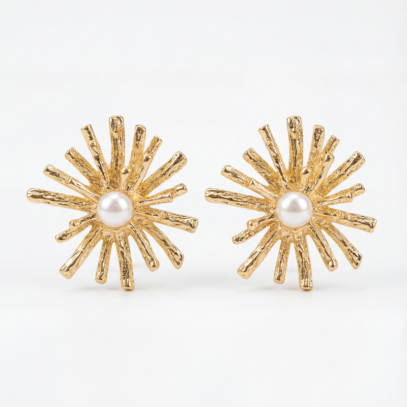 Pearl Sunburst Earrings