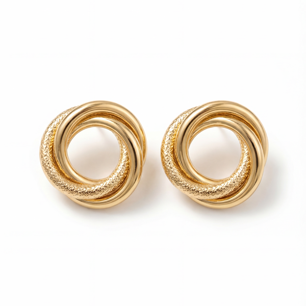 Dual Loop Stud Earrings