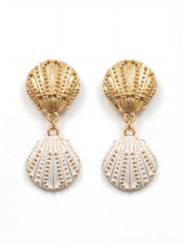 Ivory Shell Drop Earrings