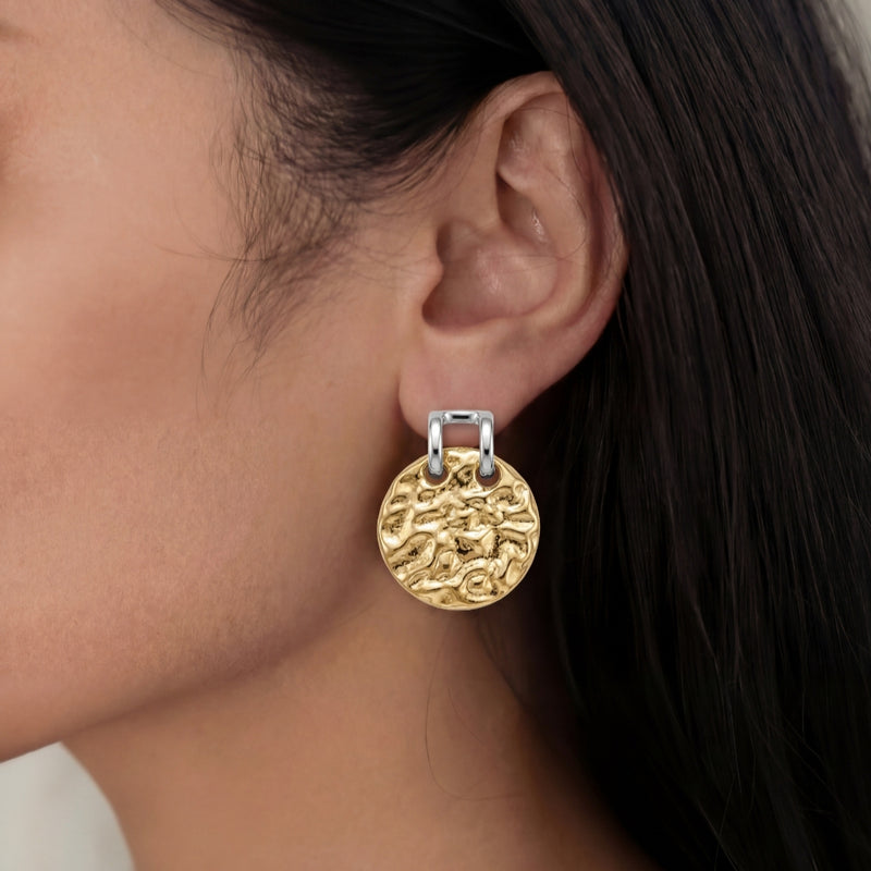 Dual Coin Drop Earrings