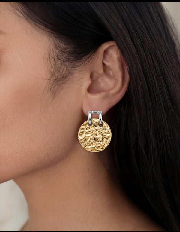 Dual Coin Drop Earrings
