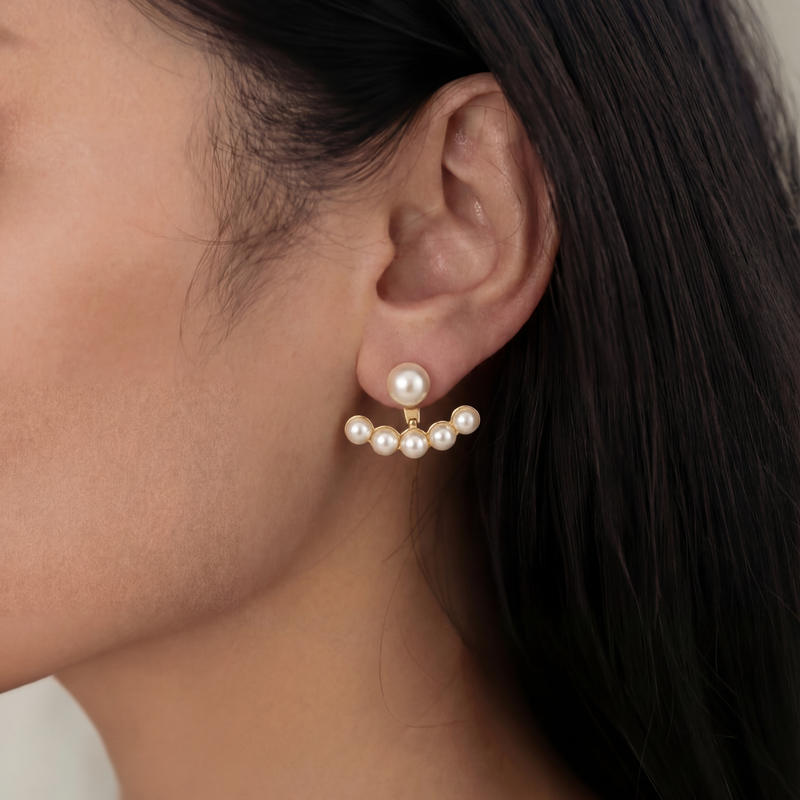 Pearl Arc Jacket Earrings