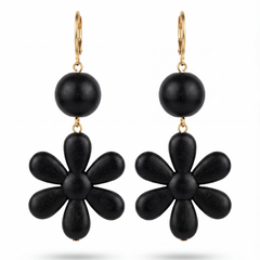 Noir Bloom Drop Earrings