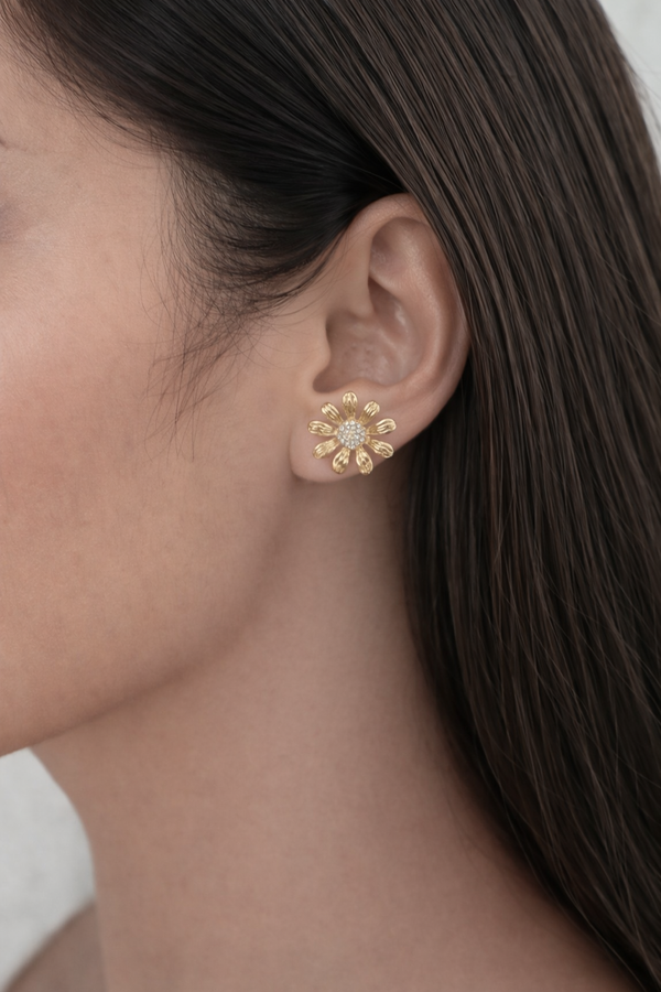 Golden Bloom Stud Earrings
