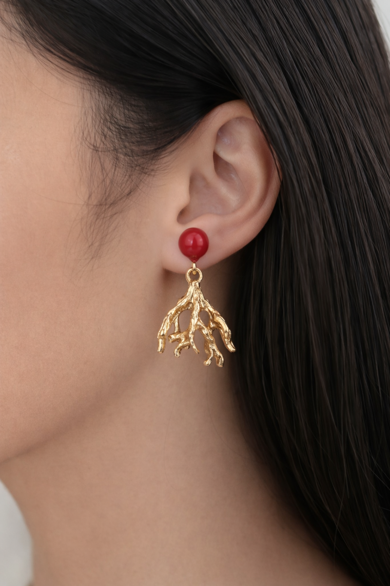 Ruby Reef Drop Earrings