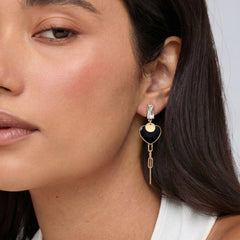 Noir Chain Heart Drop Earrings