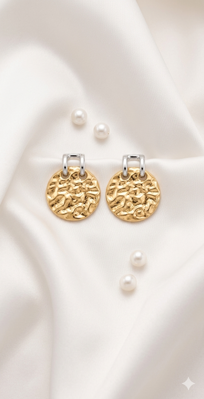 Dual Coin Drop Earrings
