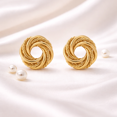 Golden Knot Stud Earrings