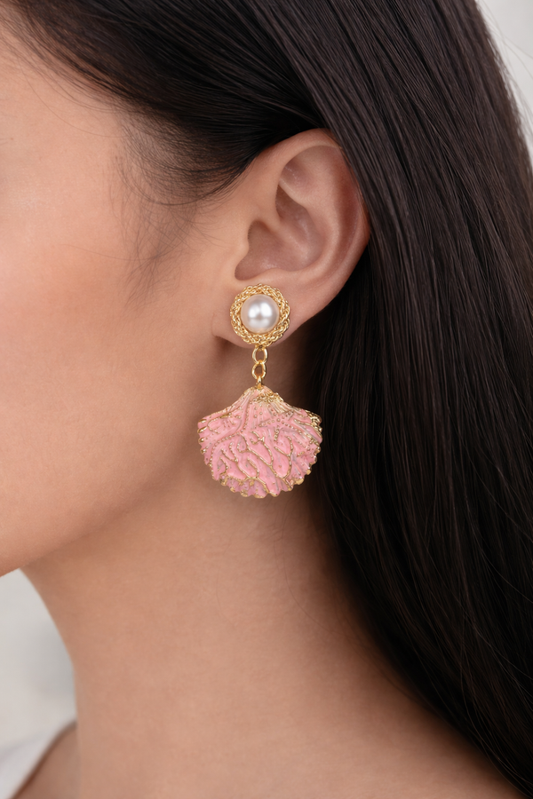 Blush Shell Drop Earrings