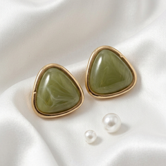 Olive Crest Stud Earrings