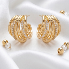 Luxe Orbit Crystal Hoop Earrings