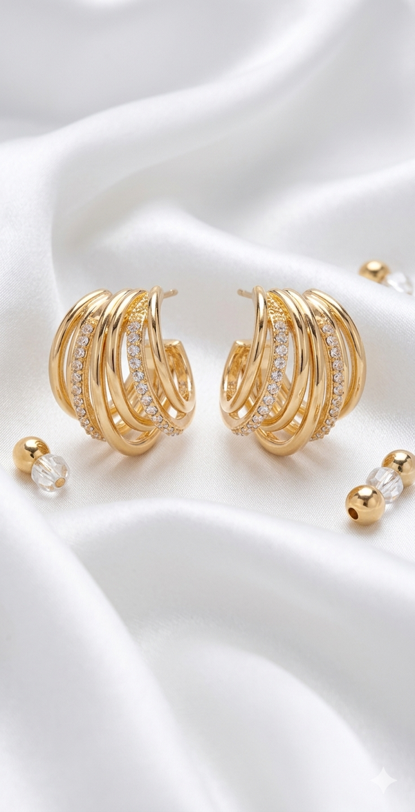 Luxe Orbit Crystal Hoop Earrings