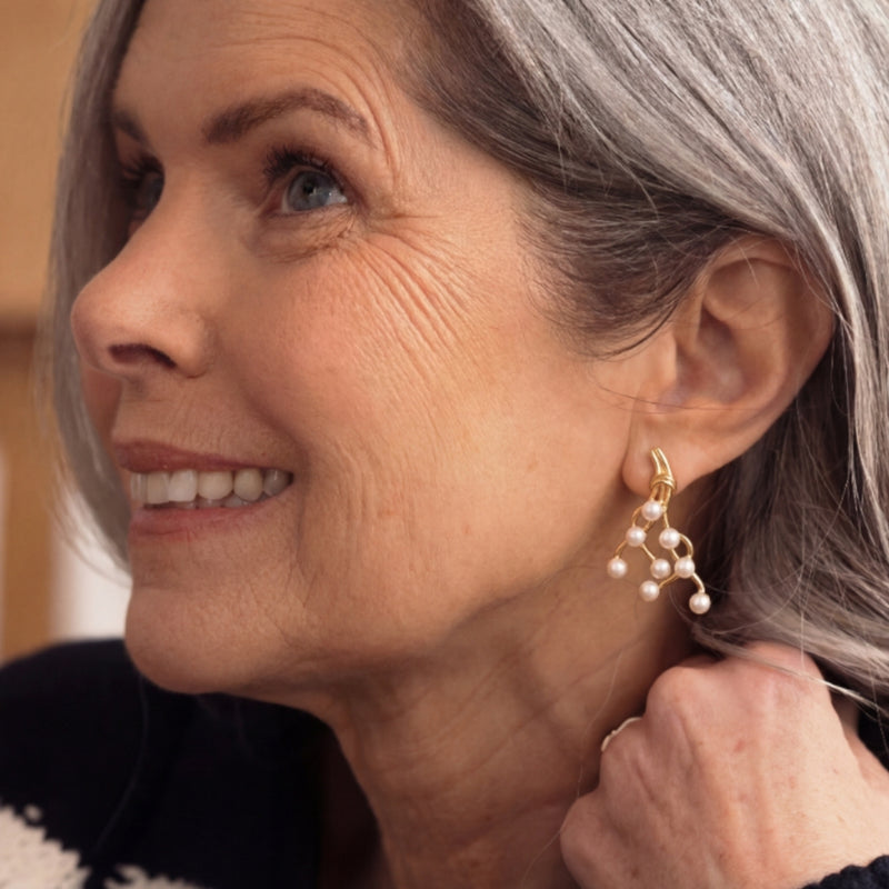 Serene Pearl Branch Earrings