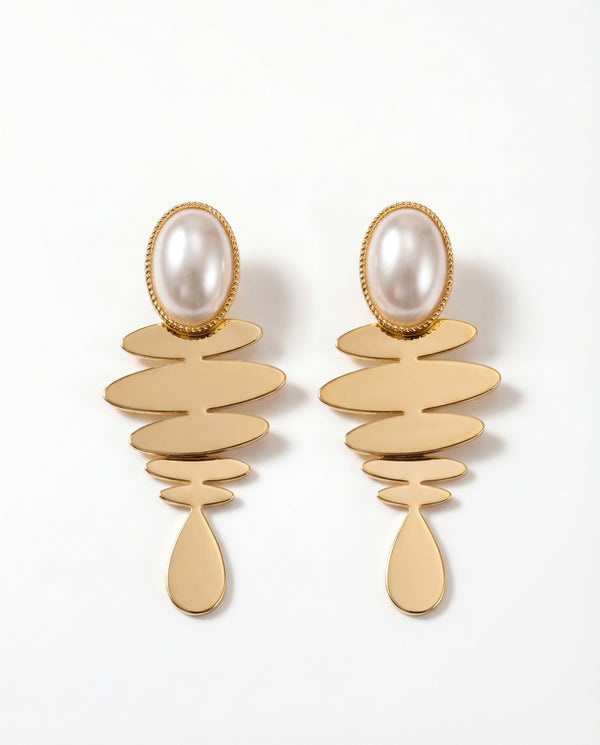 Pearl Totem Drop Earrings