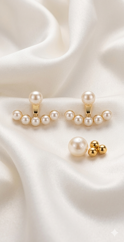 Pearl Arc Jacket Earrings