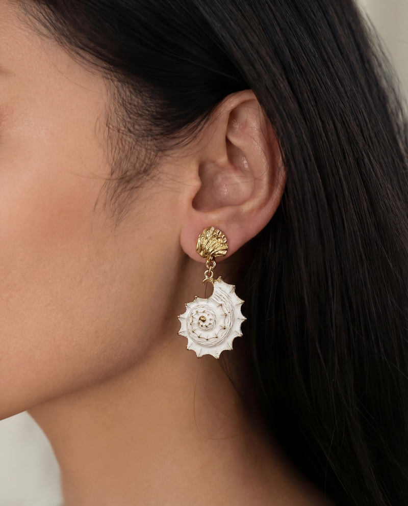 Ivory Conch Drop Earrings