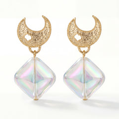 Moon Halo Drop Earrings