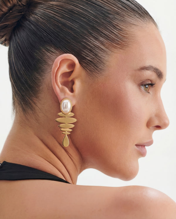 Pearl Totem Drop Earrings