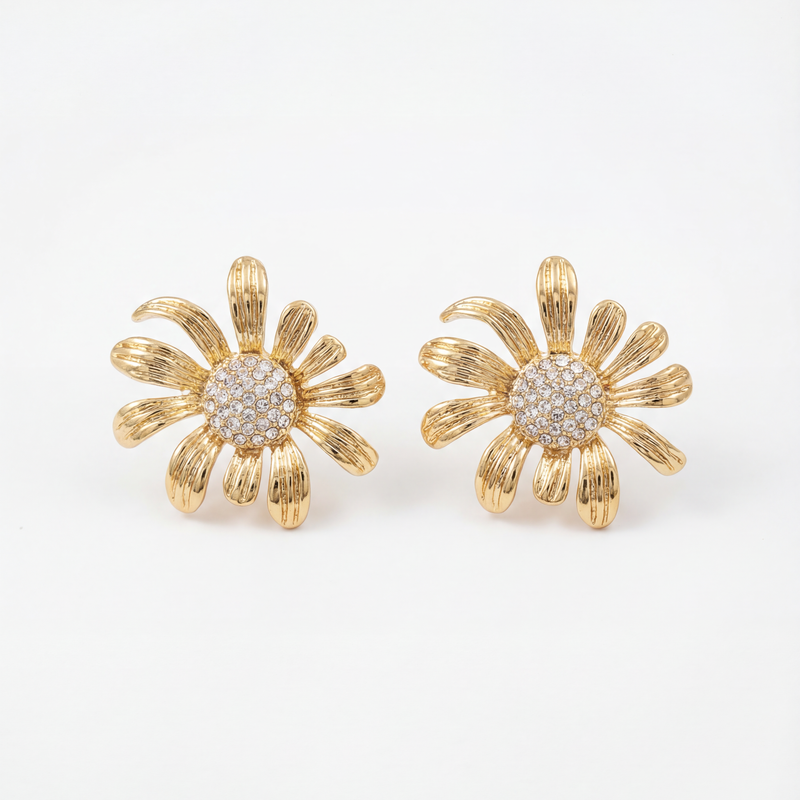 Golden Bloom Stud Earrings