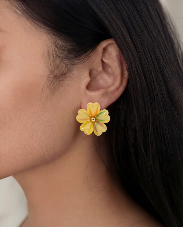 Sun Petal Bloom Stud Earrings