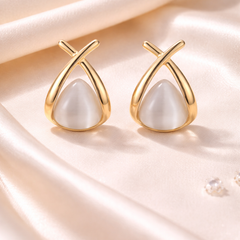 Ivory Arc Embrace Stud Earrings