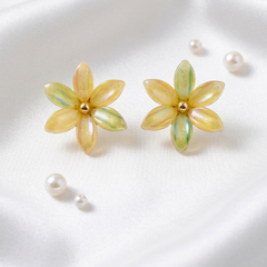 Golden Meadow Bloom Stud Earrings