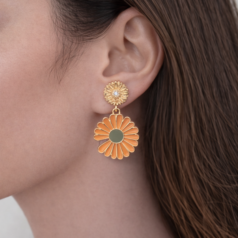 Duo Bloom Drop Earrings