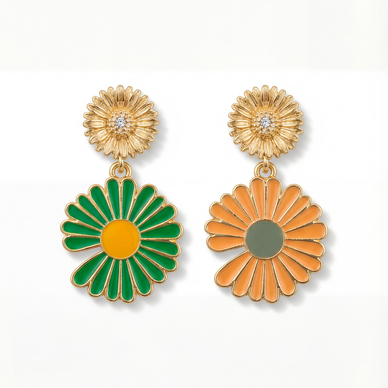 Duo Bloom Drop Earrings