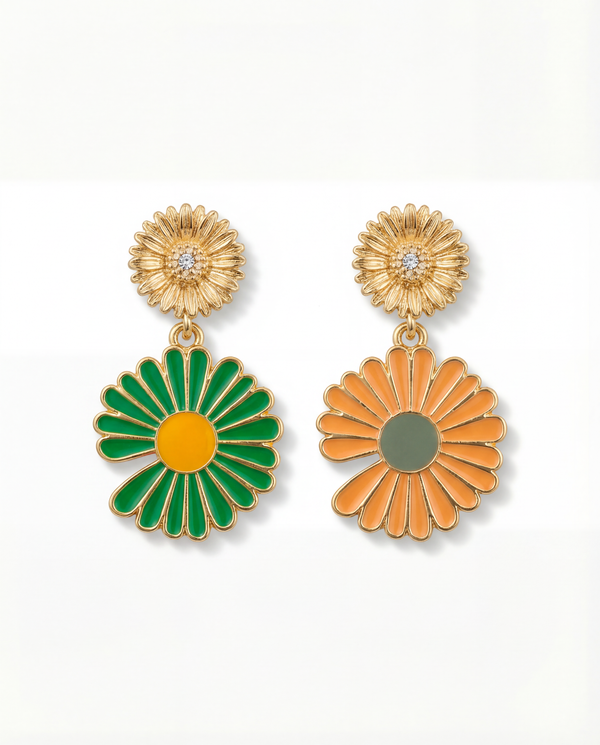 Duo Bloom Drop Earrings