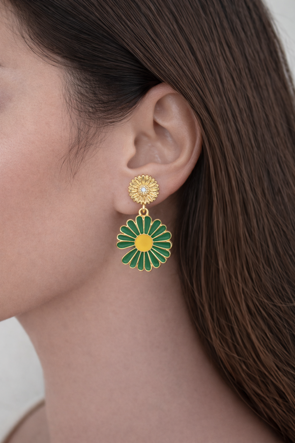 Duo Bloom Drop Earrings